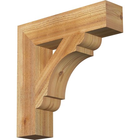 Ekena Millwork Olympic Block Rough Sawn Bracket, Western Red Cedar, 4"W x 18"D x 18"H BKT04X18X18OLY05RWR